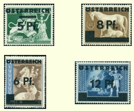 Charity stamps overprinted for use in the Russian zone in June 1945.