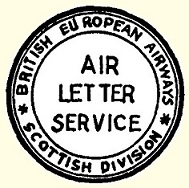 An example of a circular B.E.A. Airway Letter Service cachet.