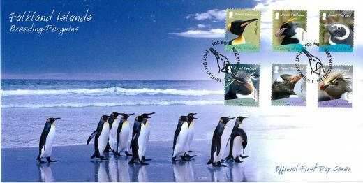 First Day Cover from Fox Bay featuring Penguin stamps.