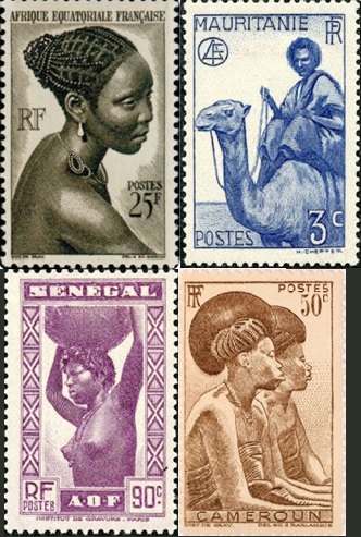 French colonial stamps from West Africa.