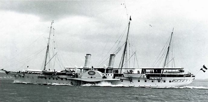 A view of the Imperial Yacht SMS Miramar.