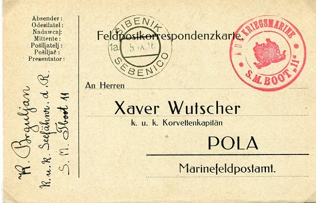 Feldpost card addressed to Xaver Wutscher.