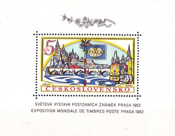 One of the stamps issued to promote PRAGA 1962.