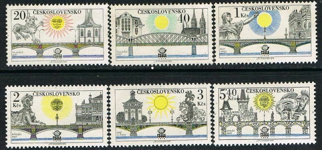 One of the sets of stamps issued to promote PRAGA 1978.