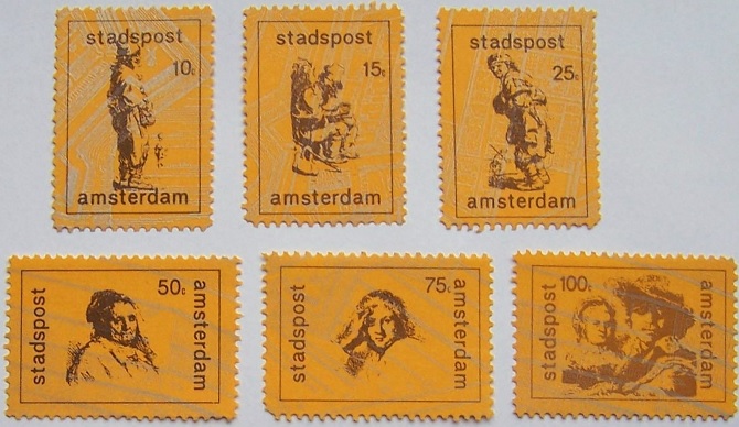 Amsterdam Stadspost stamps.