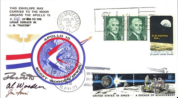 Apollo 15 souvenir cover.