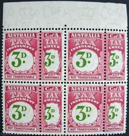 Australian Tax Instalment stamps