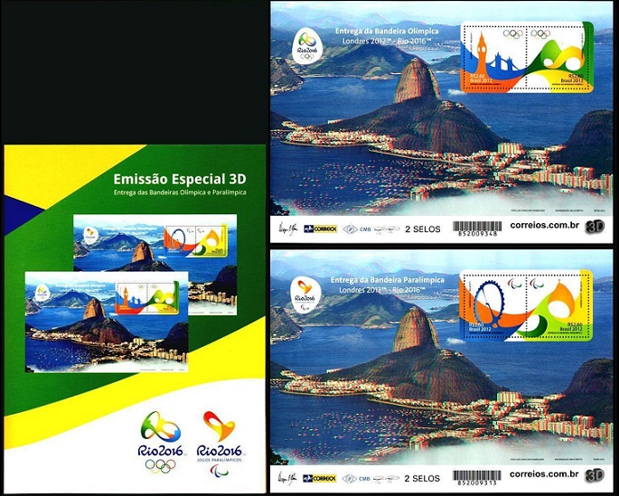 Special issue of Brazilian 3D stamps.