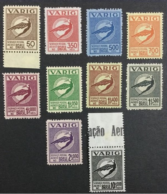 A selection of Varig stamps.