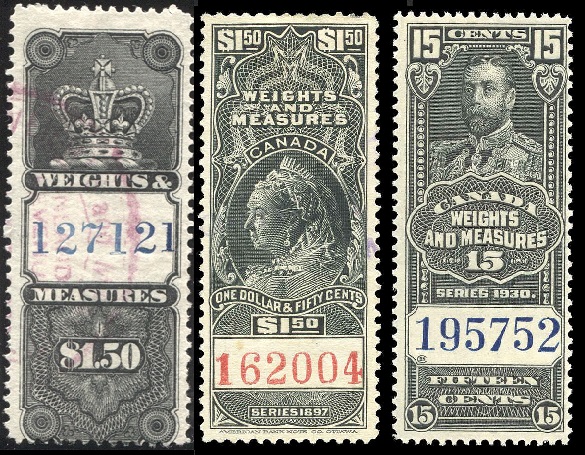 Canada Weights and Measures stamps