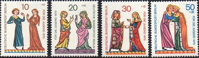 The Codex Manesse on 1970 East Berlin stamps.