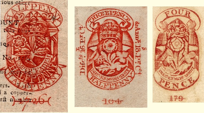Newspaper Tax stamps.