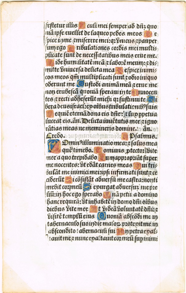 A printed page with illuminated initials.