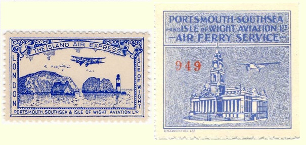 Portsmouth, Southsea & Isle of Wight Aviation Ltd. stamps.
