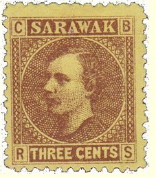 1871 Sarawak 3c stamp.