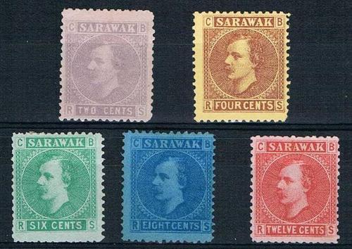 1875 Sarawak stamps.