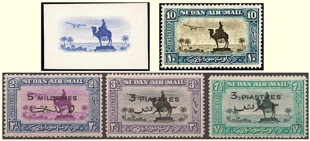 Sudan Gordon statue proof and stamps.