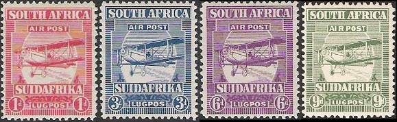 The set of 4 airmail stamps issued in 1925.