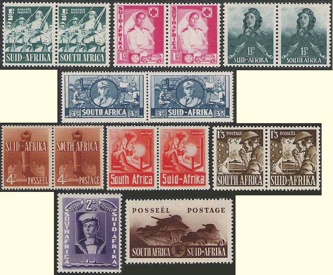 The 1941 South Africa War Effort stamps.