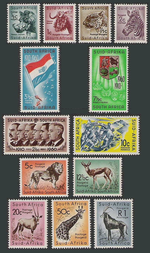 The decimal currency definitive stamps issued in 1961.