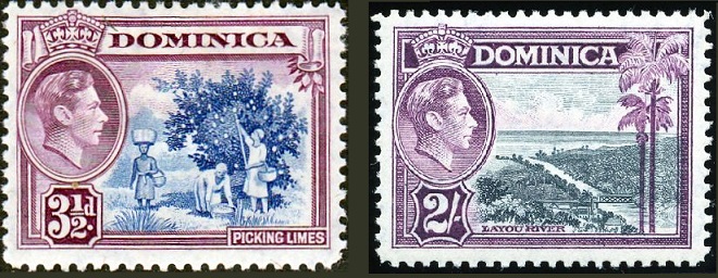 Dominica King George VI stamps.